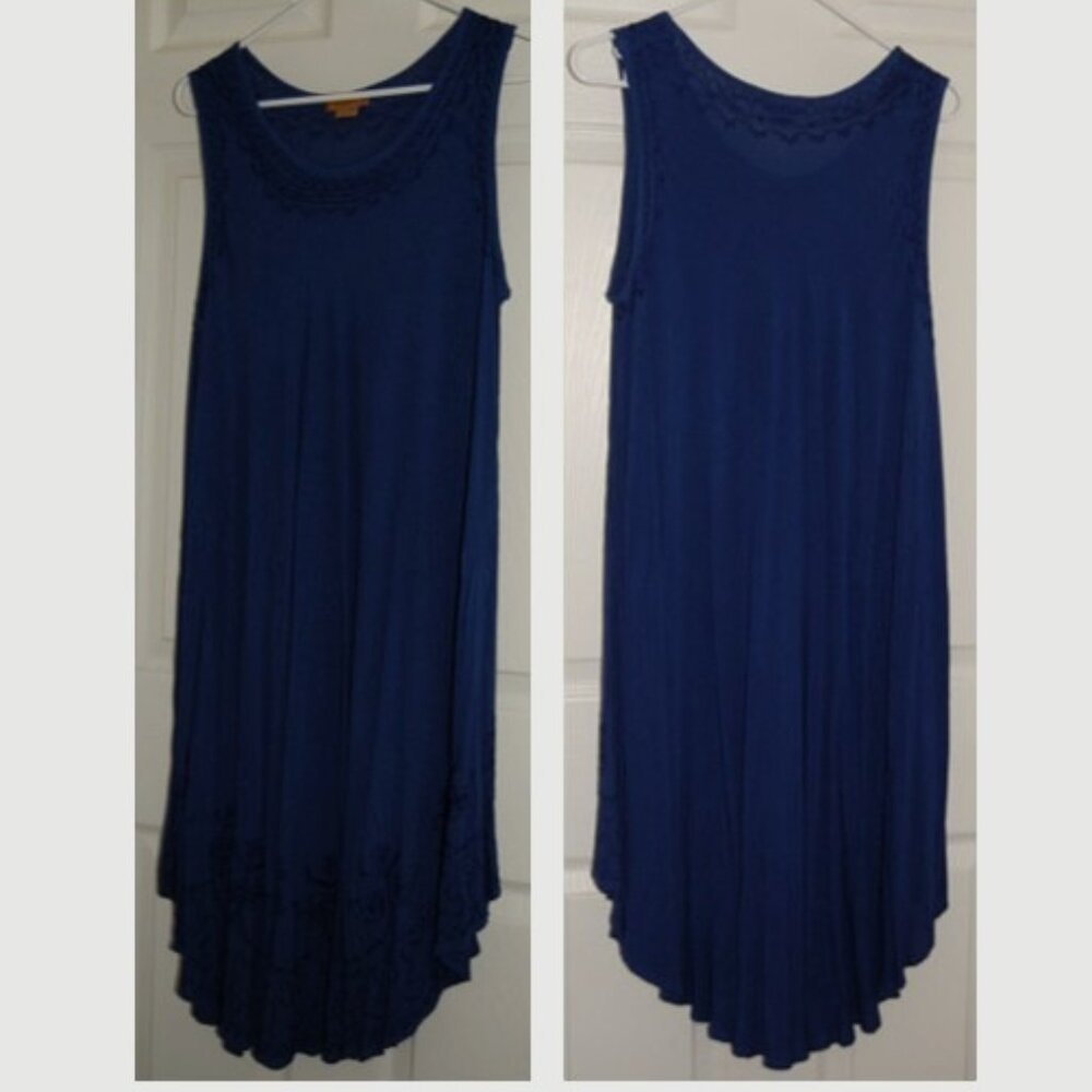 NWOT Sakkas, 100% Cotton Summer Dress, Women Size OS (Bust: 48"), Navy Blue